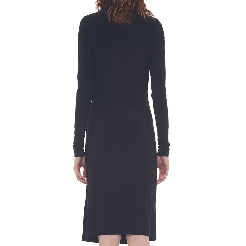 Norma Kamali Black Jersey Side Drape Dress size XS NWT - Picture 3 of 11